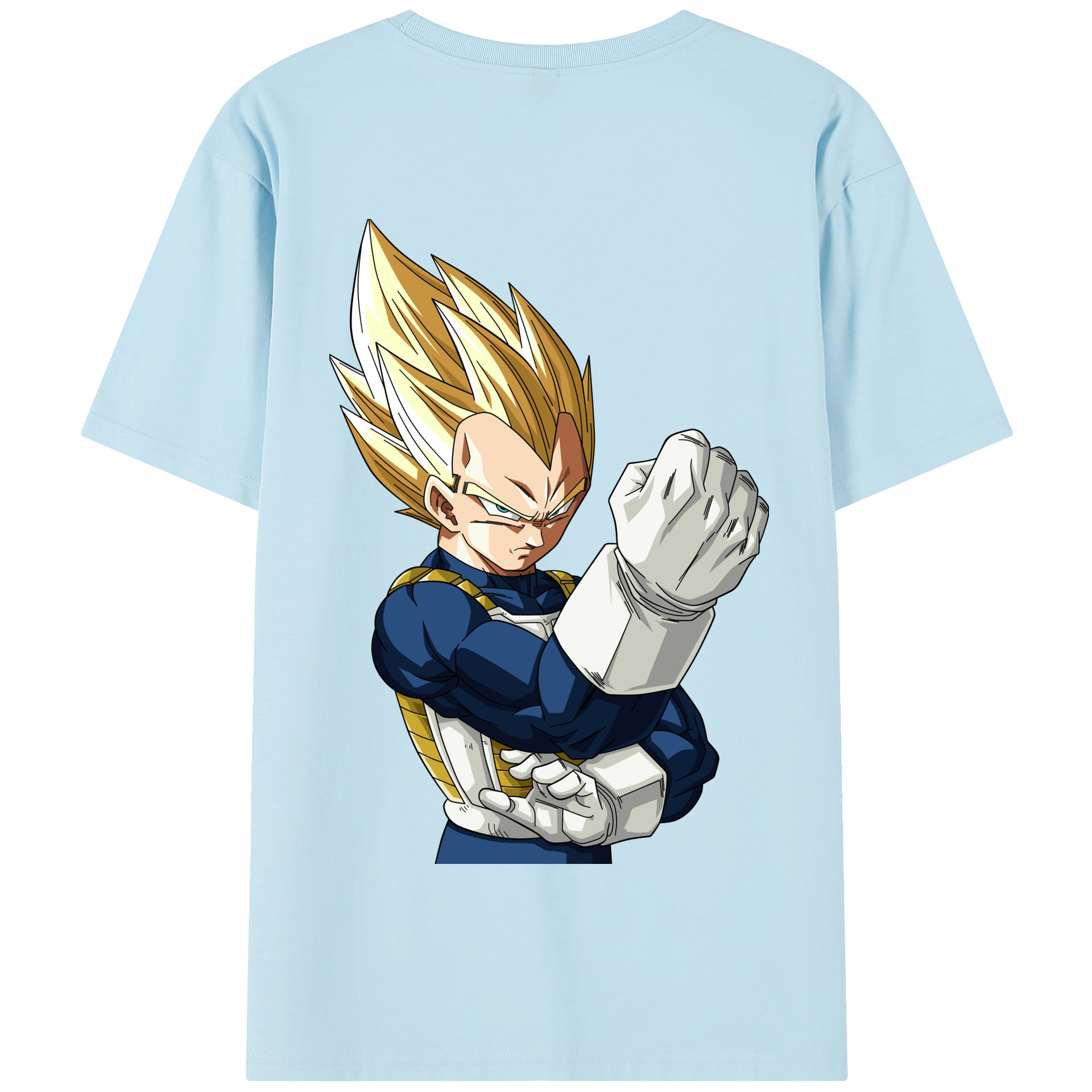 （画像用） ドラゴンボール ベジータ四世（Bejīta Yonsei）DRAGON BALL Vegeta IV 綿100％半袖Tシャツ（背面プリント）